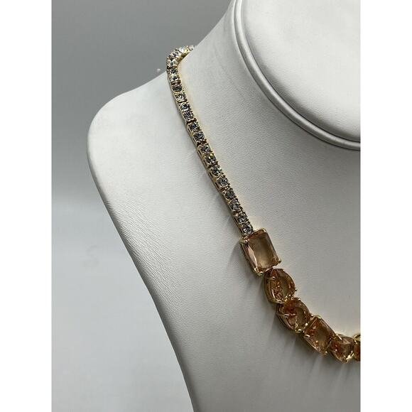 KATE SPADE NEW YORK "Draped Jewels" Blush MultiShaped Clear Rhinestone Necklace - Picture 15 of 16